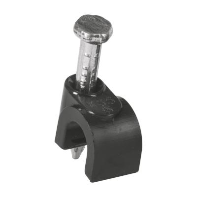 GRAPA PARA CABLE REDONDO 6MM NEGRA 20PZAS VOLTECK (48270)